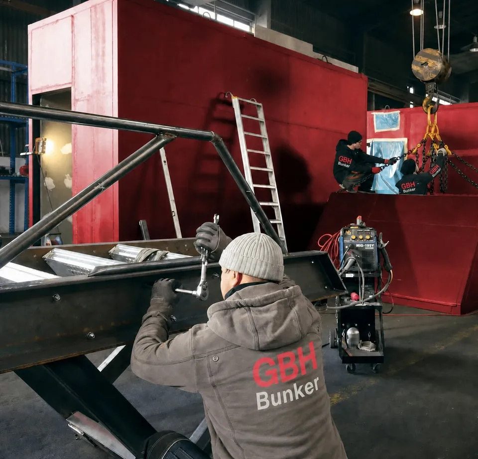 Svařování konstrukce krytu GBH Bunker